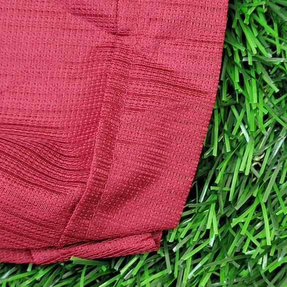 Vintage 90s Haband Textured Disco Button Shirt 2XL 26x29 Red - Picture 9 of 11